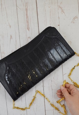VINTAGE CREAZIONI MIRNA CHAIN BAG BLACK