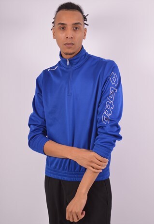 VINTAGE LOTTO PULLOVER TRACKSUIT TOP BLUE