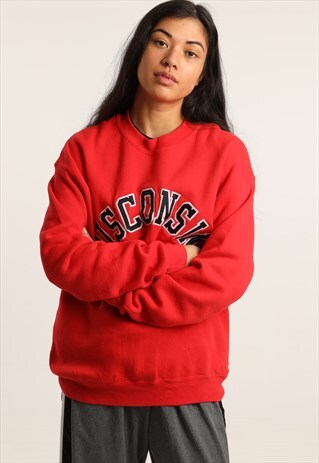 VINTAGE CHAMPION EMBROIDERED COLLEGE SWEATSHIRT