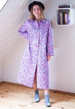 Pink and purple floral soft dressing gown