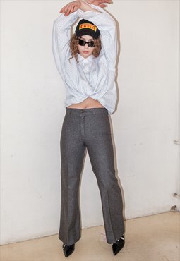 Vintage classic straight fit trousers in grey