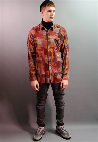 VINTAGE 90'S LONG SLEEVES PRINTED SHIRT