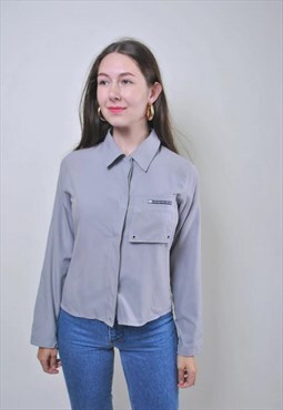 Vintage minimalist tracking shirt, future style hiking shirt