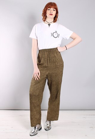 VINTAGE 80S PRINT PATTERNED HIGH WAISTED TROUSERS