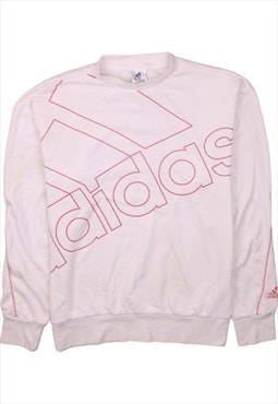 Vintage 90's Adidas Sweatshirt Spellout Crew Neck White