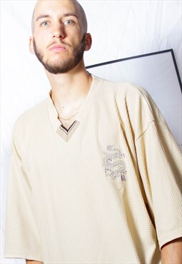 90s grunge y2k goth beige oversized textured dragon t-shirt