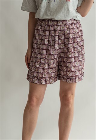 VINTAGE 80S PATTERNED PURPLE FESTIVAL SKIRT