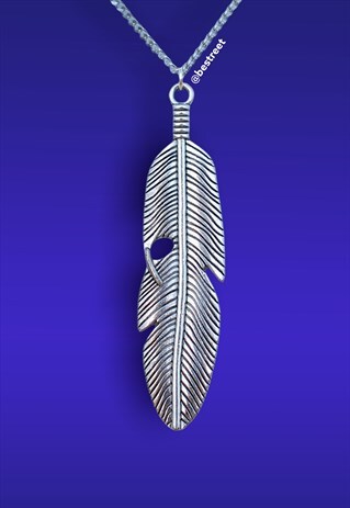 SILVER FEATHER PENDANT 