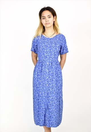 VINTAGE 90'S FLORAL BUTTON DOWN MAXI DRESS