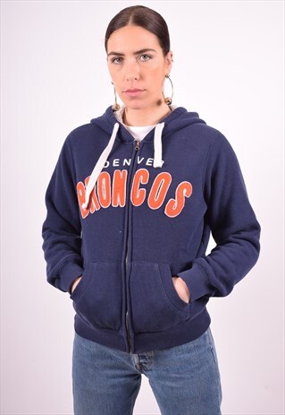 NFL WOMENS VINTAGE HOODIE JACKET MEDIUM BLUE 90'S