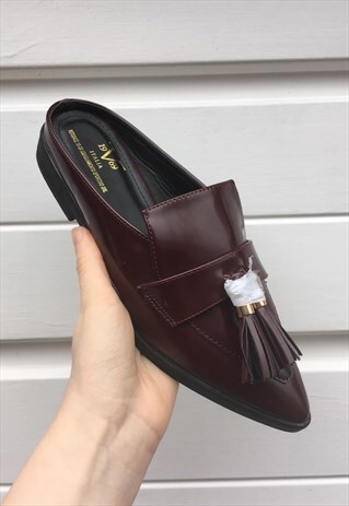 WOMENS VERSACE SHOES BROWN SLIP ON PUMPS COURT SHOES