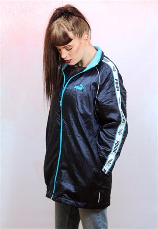 1990S VINTAGE BLUE AND TORQUOISE WINDBREAKER JACKET