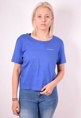 ROCCOBAROCCO WOMENS VINTAGE T-SHIRT TOP LARGE BLUE 90S