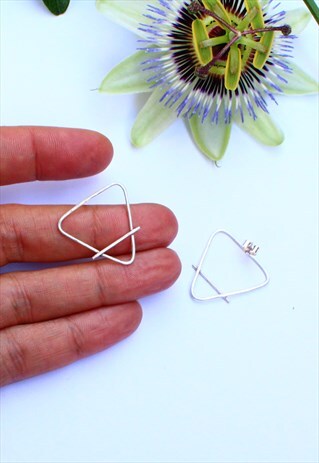 ALCHEMY EARTH SYMBOL EARRINGS IN STERLING SILVER
