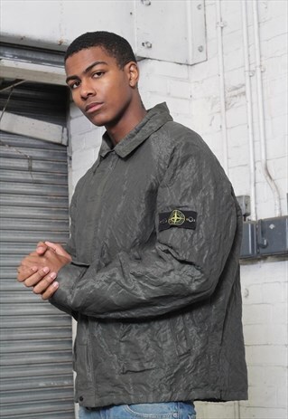 RARE VINTAGE STONE ISLAND RASO GOMATTO SHIMMER JACKET GREEN