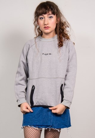 NIKE VINTAGE 90'S GREY POUCH POCKET SWEATSHIRT