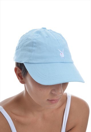 VINTAGE PLAYBOY Y2K BASEBALL CAP HAT BLUE