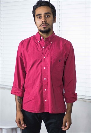 VINTAGE POLO RALPH LAUREN SHIRT LOGO 90S L 10.1