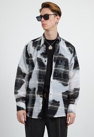 VINTAGE GREY BLACK LONG SLEEVE SHIRT