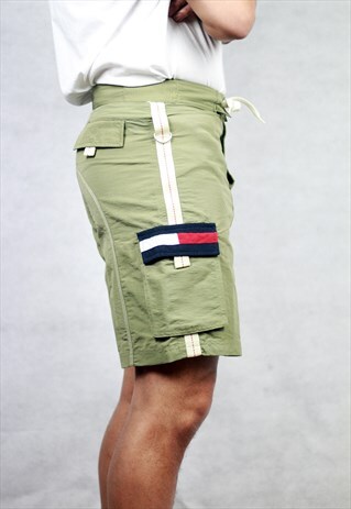 VINTAGE TOMMY HILFIGER KHAKI SWIMMING TRUNKS SHORTS