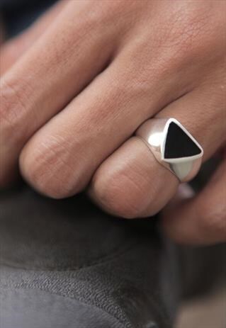 MENS SILVER RING WOMENS SILVER RING TRIANGLE RING - 1024