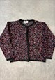 VINTAGE ABSTRACT KNITTED CARDIGAN PATTERNED KNIT SWEATER