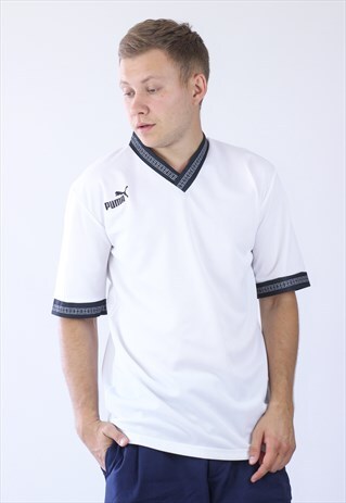 VINTAGE MENS PUMA LOGO JERSEY T-SHIRT