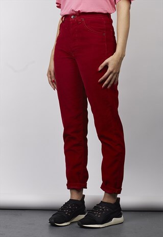 VINTAGE 80'S AVIREX DARK RED CORDUROY JEANS