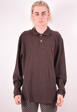 TIMBERLAND MENS VINTAGE POLO SHIRT XL BROWN 90S