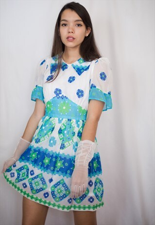 FLOWERY HAND-MADE 50'S DRESS