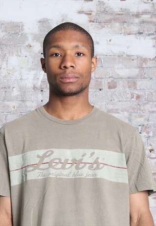 VINTAGE LEVIS PRINT LOGO T-SHIRT GREEN