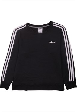 Vintage 90's Adidas Sweatshirt Striped Sleeves Crew Neck