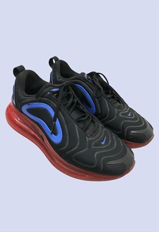 Air Max 720 Black Red Blue Low Ripple Lace Up Trainers 