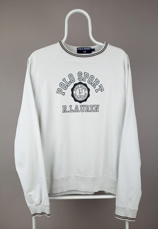 Vintage Ralph Lauren sweatshirt spellout white grey logo | Vinsportage ...