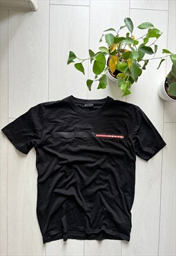 Prada Milano Black Tshirt Logo Luxury