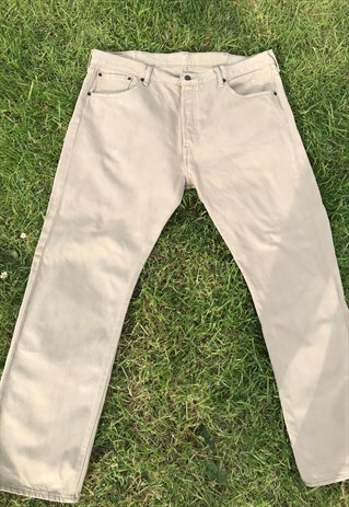 VINTAGE 90'S CREAM BUTTON FLY LEVI 501 JEANS