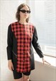 VINTAGE 80'S RED/BLACK CHECKED JACKET