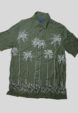 vintage Hawaiian festival shirt palm tree island