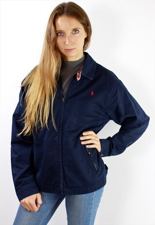 VINTAGE RALPH LAUREN BOMBER JACKET BLUE