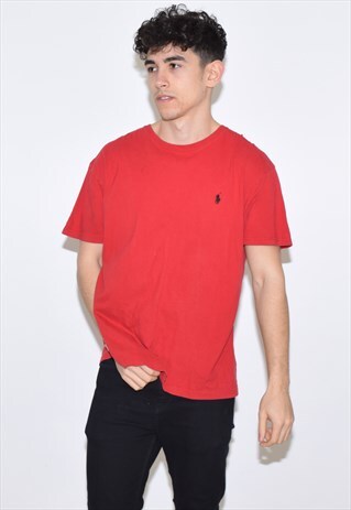 VINTAGE 90S RED RALPH LAUREN CREW NECK T SHIRT