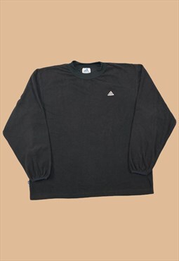 Vintage Fleece Adidas Fleece Sweatshirt Black Large