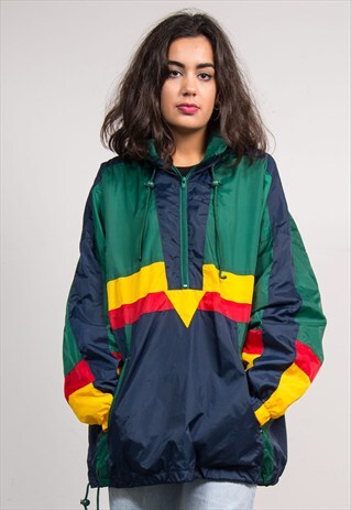 90'S COLOURBLOCK CAGOULE JACKET COAT