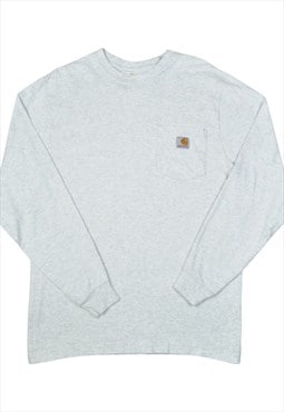 Vintage Carhartt Long Sleeve Pocket T-Shirt Grey Small