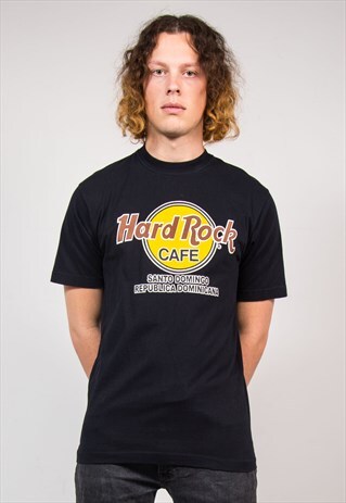 RETRO HARD ROCK CAFE SANTA DOMINGO BLACK T-SHIRT