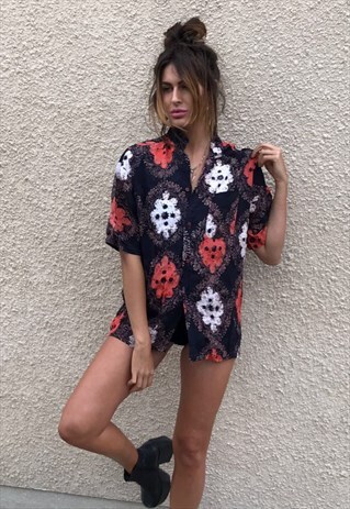 PATTERNED OVERSIZED RETRO VINTAGE UNISEX FESTIVAL SHIRT
