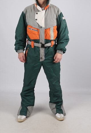 VINTAGE ANZI BESSON FULL SKI SUIT SNOW TALL L / XL 44" (ADS)