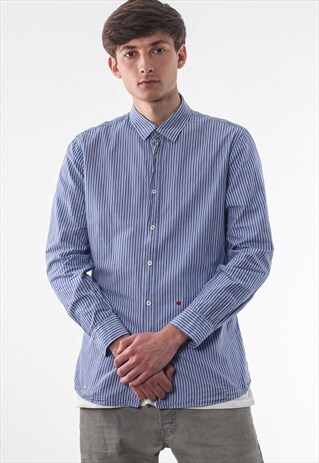 VINTAGE MOSCHINO BLUE STRIPED LONG SLEEVE