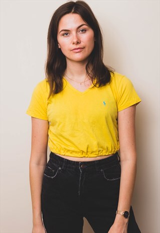 RALPH LAUREN YELLOW V-NECK CROP