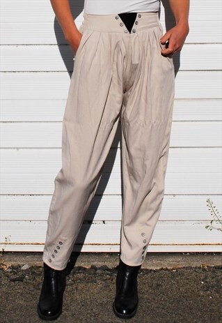 VINTAGE 90S STONE HIGH WAIST TROUSERS