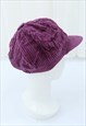 Y2K VINTAGE PURPLE CORDUROY BAKER BOY CAP HAT
